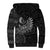 New Zealand Maori Koru Fern Sherpa Hoodie Spiral Polynesian Style Gray