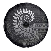 New Zealand Maori Koru Fern Spare Tire Cover Spiral Polynesian Style Gray