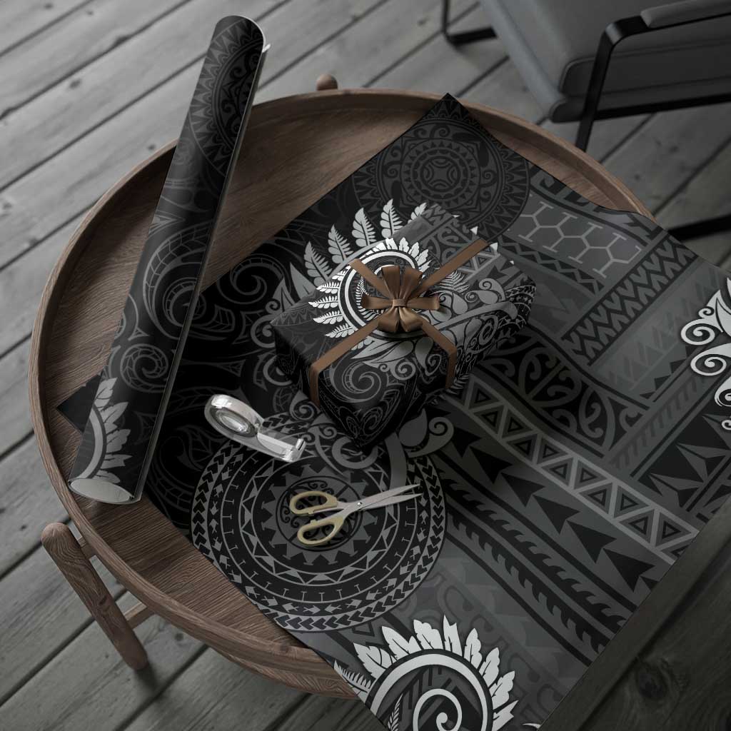 New Zealand Maori Koru Fern Wrapping Paper Spiral Polynesian Style Gray - Polynesian Pride