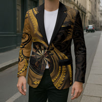 Personalised New Zealand Gold Darts Blazer Maori Fern Curve Style