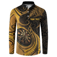 Personalised New Zealand Gold Darts Button Sweatshirt Maori Fern Curve Style