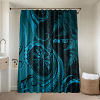 Personalised New Zealand Turquoise Darts Bathroom Set Maori Fern Curve Style