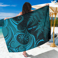 Personalised New Zealand Turquoise Darts Sarong Maori Fern Curve Style