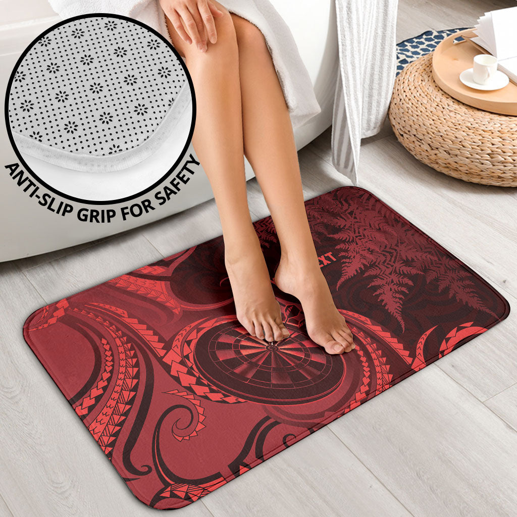 Personalised New Zealand Red Darts Bathroom Set Maori Fern Curve Style