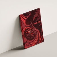 Personalised New Zealand Red Darts Canvas Wall Art Maori Fern Curve Style