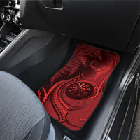 New Zealand Red Darts Car Mats Maori Fern Curve Style