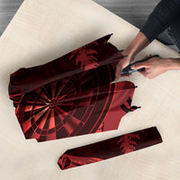 Personalised New Zealand Red Darts Umbrella Maori Fern Curve Style