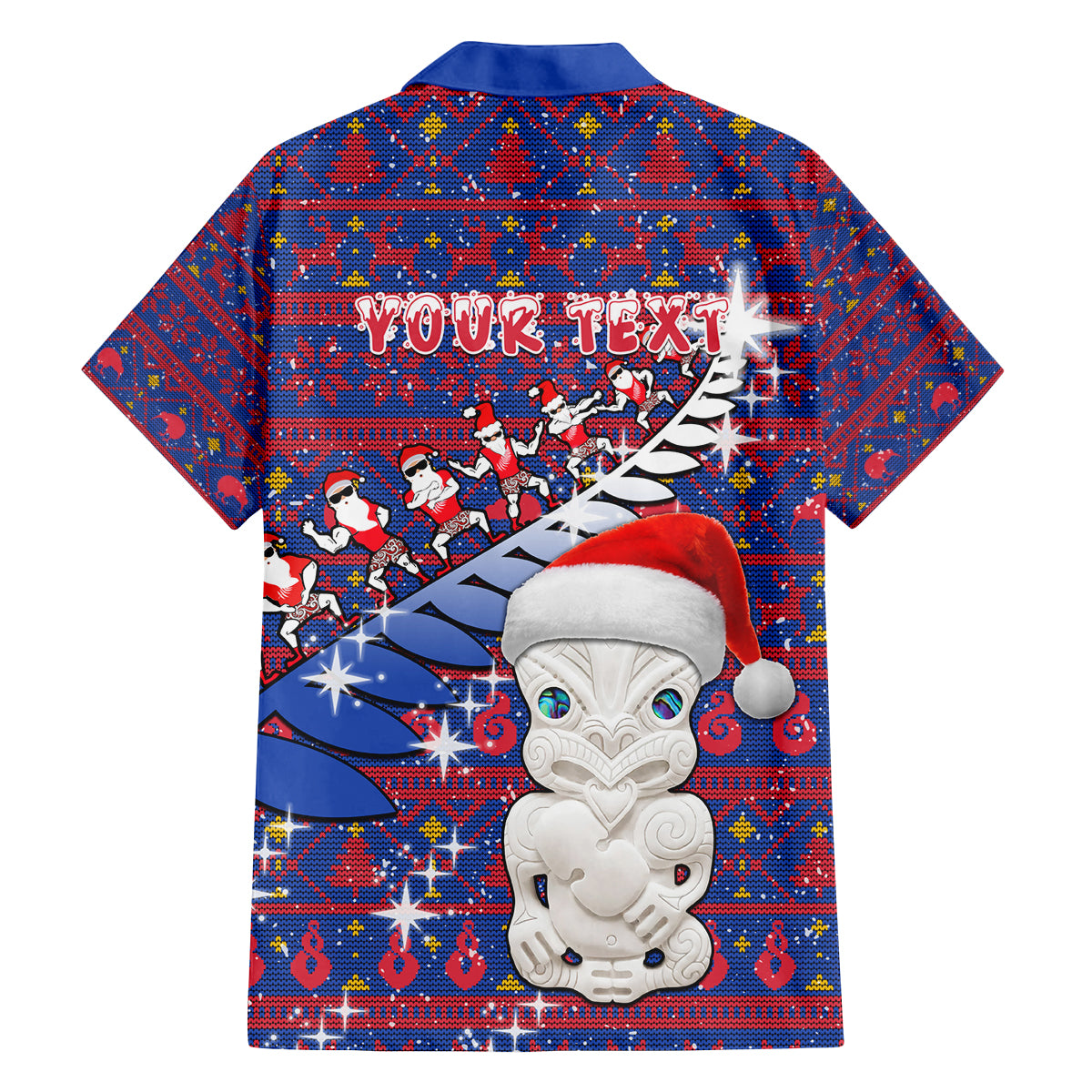 Personalized New Zealand Christmas Family Matching Off Shoulder Maxi Dress and Hawaiian Shirt Haka Fern Santa Tiki Meri Kirihimete LT05 - Polynesian Pride
