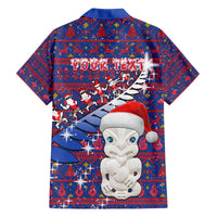 Personalized New Zealand Christmas Family Matching Off Shoulder Short Dress and Hawaiian Shirt Haka Fern Santa Tiki Meri Kirihimete LT05 - Polynesian Pride