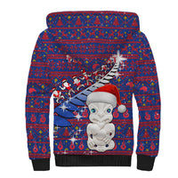 Personalized New Zealand Christmas Sherpa Hoodie Haka Fern Santa Tiki Meri Kirihimete LT05 - Polynesian Pride