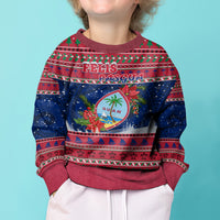 Guam Christmas Kid Ugly Christmas Sweater Guaman Seal Poinsettia Felis Pasgua LT05 - Polynesian Pride
