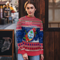 Guam Christmas Ugly Christmas Sweater Guaman Seal Poinsettia Felis Pasgua LT05 - Polynesian Pride