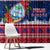 Guam Christmas Window Curtain Guaman Seal Poinsettia Felis Pasgua LT05 - Polynesian Pride