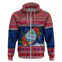 Personalized Guam Christmas Hoodie Guaman Seal Poinsettia Felis Pasgua LT05 - Polynesian Pride