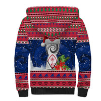 Personalized Guam Christmas Sherpa Hoodie Guaman Seal Poinsettia Felis Pasgua LT05 - Polynesian Pride