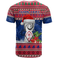 Personalized Guam Christmas T Shirt Guaman Seal Poinsettia Felis Pasgua LT05 - Polynesian Pride