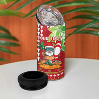 Personalised Hawaii Christmas 4 in 1 Can Cooler Tumbler Funny Santa Claus Surf Mele Kalikimaka