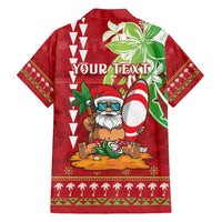 Personalised Hawaii Christmas Family Matching Off Shoulder Maxi Dress and Hawaiian Shirt Funny Santa Claus Surf Mele Kalikimaka LT05 - Polynesian Pride