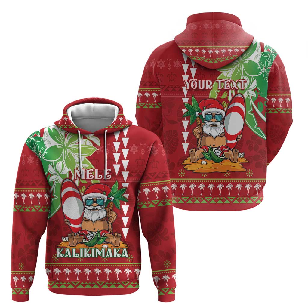 Personalised Hawaii Christmas Hoodie Funny Santa Claus Surf Mele Kalikimaka