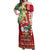 Personalised Hawaii Christmas Off Shoulder Maxi Dress Funny Santa Claus Surf Mele Kalikimaka