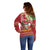 Personalised Hawaii Christmas Off Shoulder Sweater Funny Santa Claus Surf Mele Kalikimaka