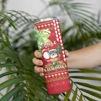 Personalised Hawaii Christmas Skinny Tumbler Funny Santa Claus Surf Mele Kalikimaka