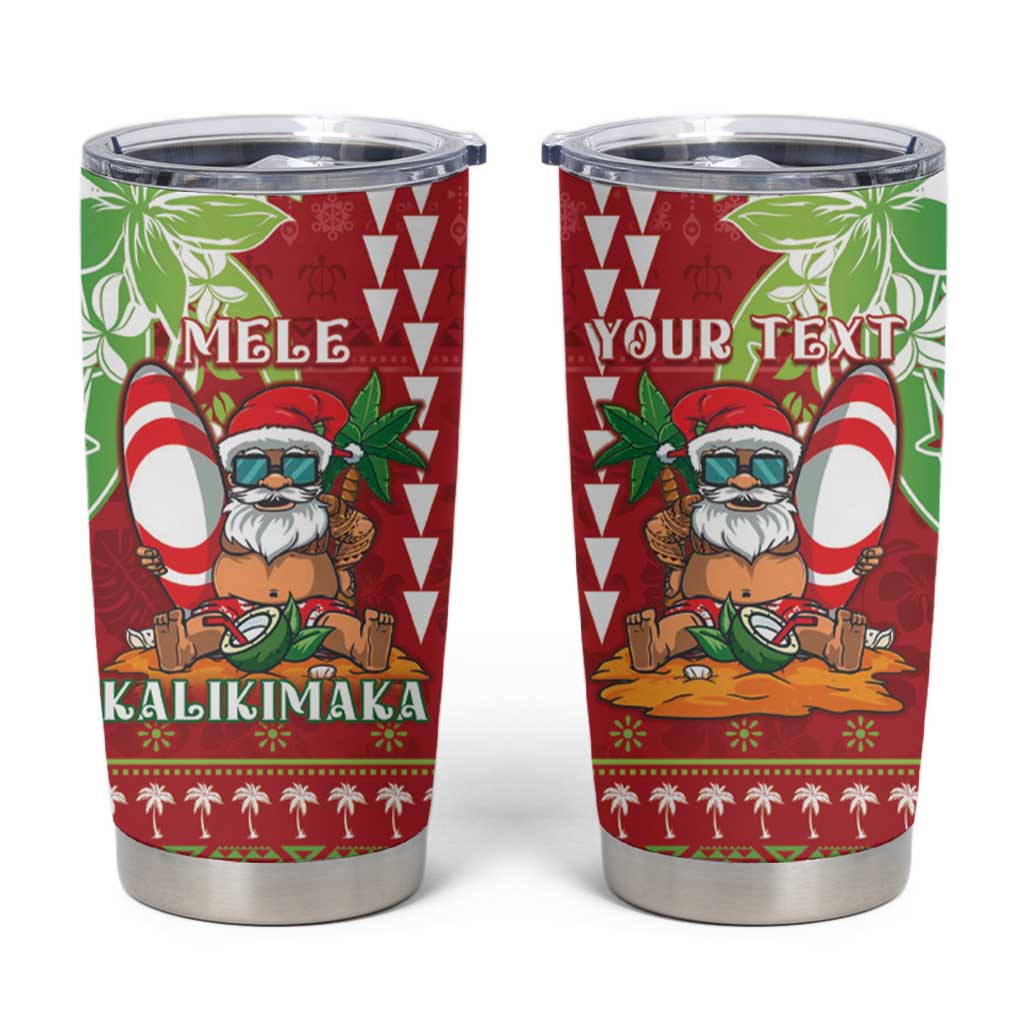 Personalised Hawaii Christmas Tumbler Cup Funny Santa Claus Surf Mele Kalikimaka