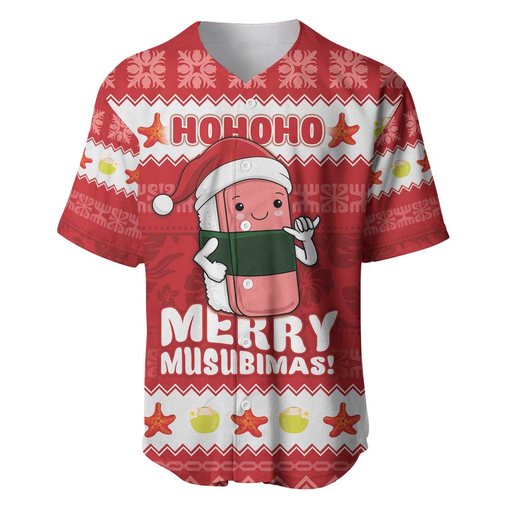 Hawaii Funny Christmas Baseball Jersey Spam Musubi Santa