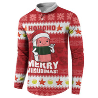 Hawaii Funny Christmas Button Sweatshirt Spam Musubi Santa