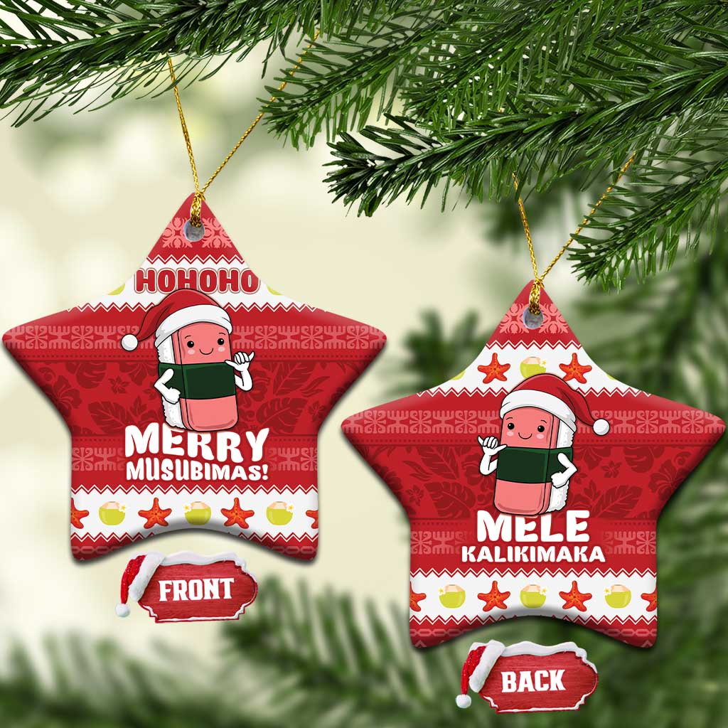 Hawaii Funny Christmas Ceramic Ornament Spam Musubi Santa