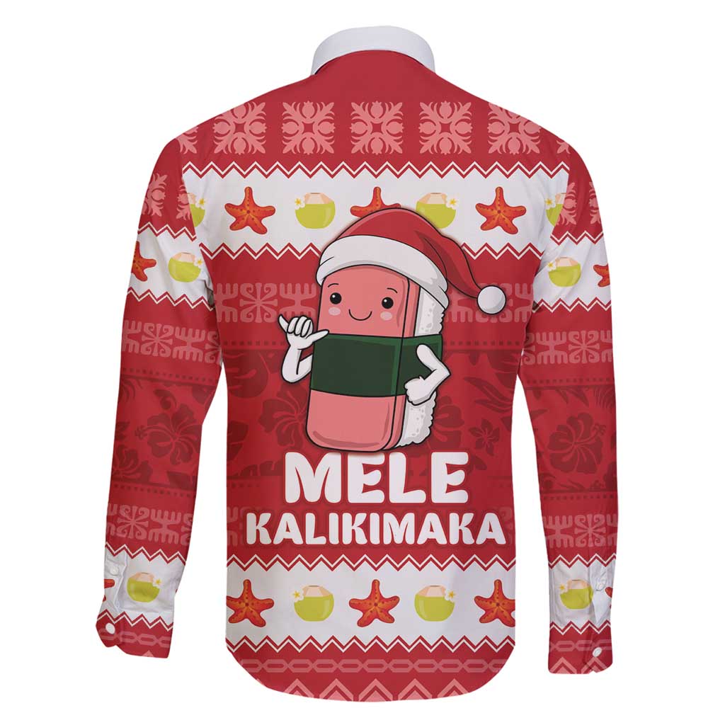 Hawaii Funny Christmas Family Matching Off Shoulder Short Dress and Hawaiian Shirt Spam Musubi Santa