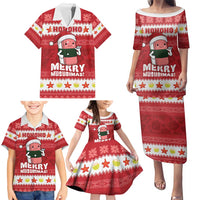 Hawaii Funny Christmas Family Matching Puletasi and Hawaiian Shirt Spam Musubi Santa