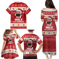 Hawaii Funny Christmas Family Matching Puletasi and Hawaiian Shirt Spam Musubi Santa