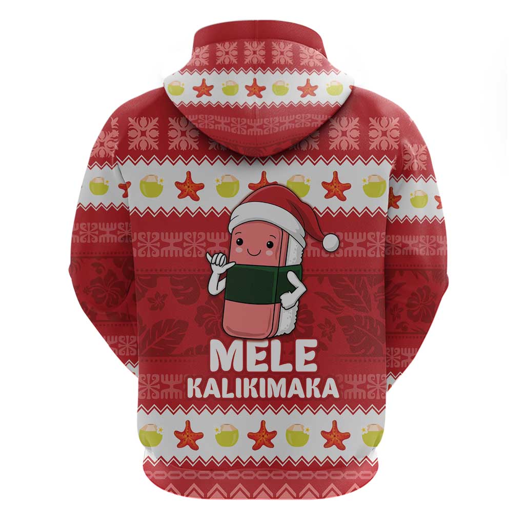 Hawaii Funny Christmas Hoodie Spam Musubi Santa