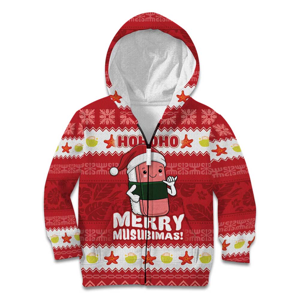Hawaii Funny Christmas Kid Hoodie Spam Musubi Santa
