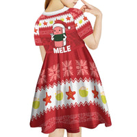 Hawaii Funny Christmas Kid Short Sleeve Dress Spam Musubi Santa