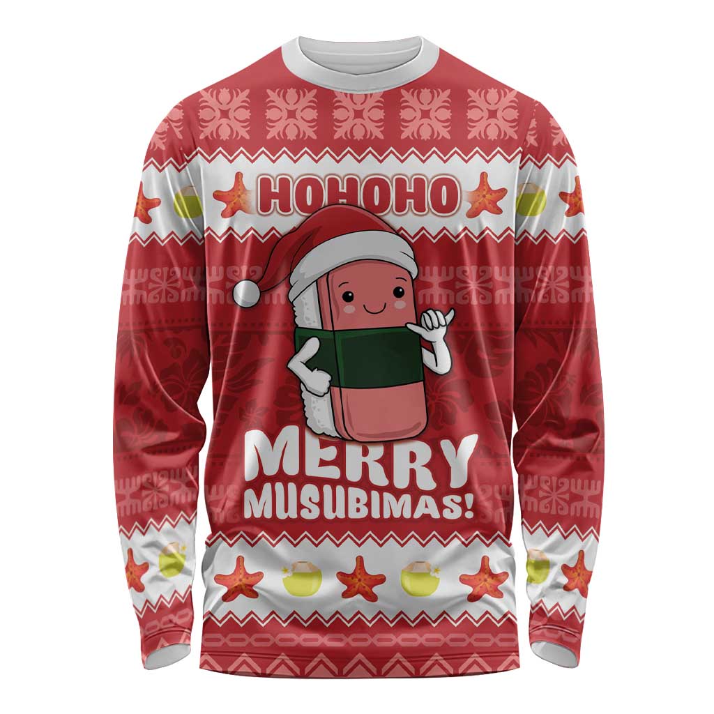 Hawaii Funny Christmas Long Sleeve Shirt Spam Musubi Santa