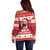 Hawaii Funny Christmas Off Shoulder Sweater Spam Musubi Santa