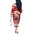 Hawaii Funny Christmas Off The Shoulder Long Sleeve Dress Spam Musubi Santa