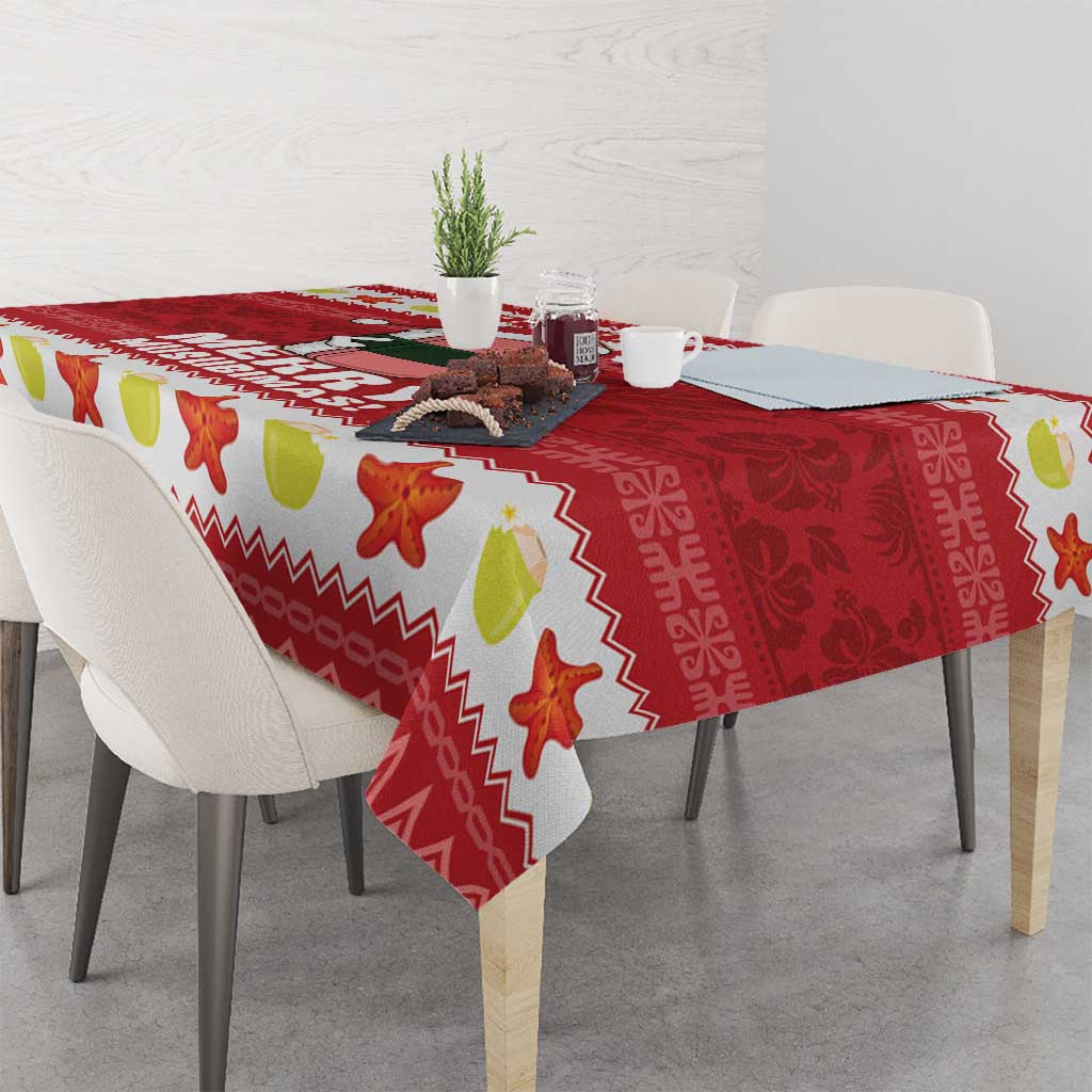 Hawaii Funny Christmas Tablecloth Spam Musubi Santa