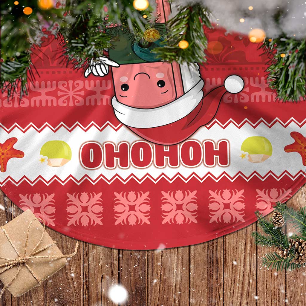 Hawaii Funny Christmas Tree Skirt Spam Musubi Santa LT05 - Polynesian Pride