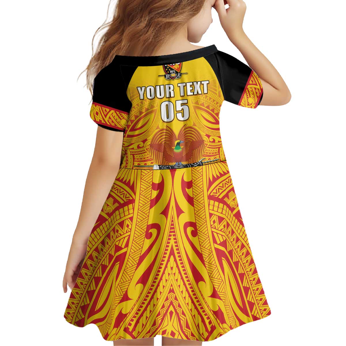 Papua New Guinea Rugby Custom Kid Short Sleeve Dress Kumul Pride Go Champions