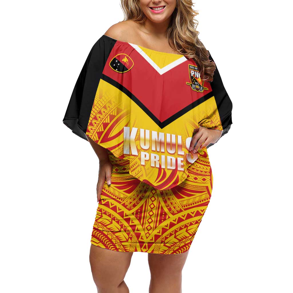 Papua New Guinea Rugby Custom Off Shoulder Short Dress Kumul Pride Go Champions