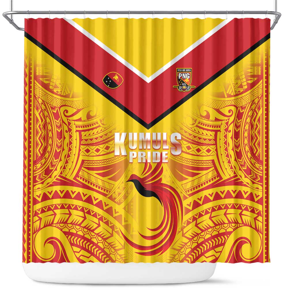 Papua New Guinea Rugby Shower Curtain Kumul Pride Go Champions