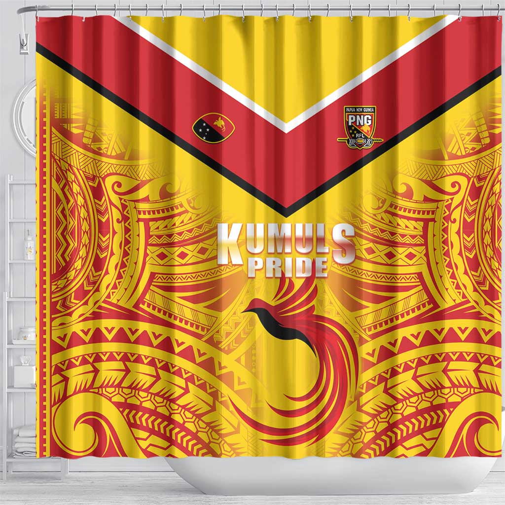 Papua New Guinea Rugby Shower Curtain Kumul Pride Go Champions