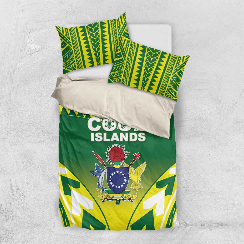 Cook Islands Rugby Bedding Set The Kukis Go Champions LT05 US Twin 172cm x 218cm Green - Polynesian Pride