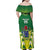 Cook Islands Rugby Custom Family Matching Off Shoulder Maxi Dress and Hawaiian Shirt The Kukis Go Champions