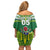 Cook Islands Rugby Custom Family Matching Off Shoulder Short Dress and Hawaiian Shirt The Kukis Go Champions