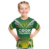 Cook Islands Rugby Custom Kid T Shirt The Kukis Go Champions LT05 Green - Polynesian Pride