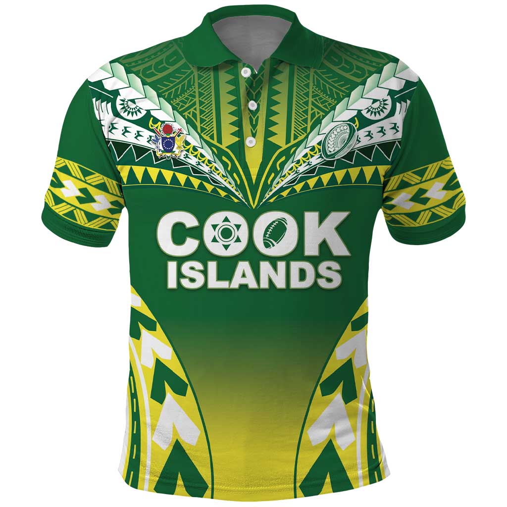 Cook Islands Rugby Custom Polo Shirt The Kukis Go Champions LT05 Green - Polynesian Pride